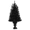 4ft. Black Artificial Halloween Tree in Urn, Orange LED Lights